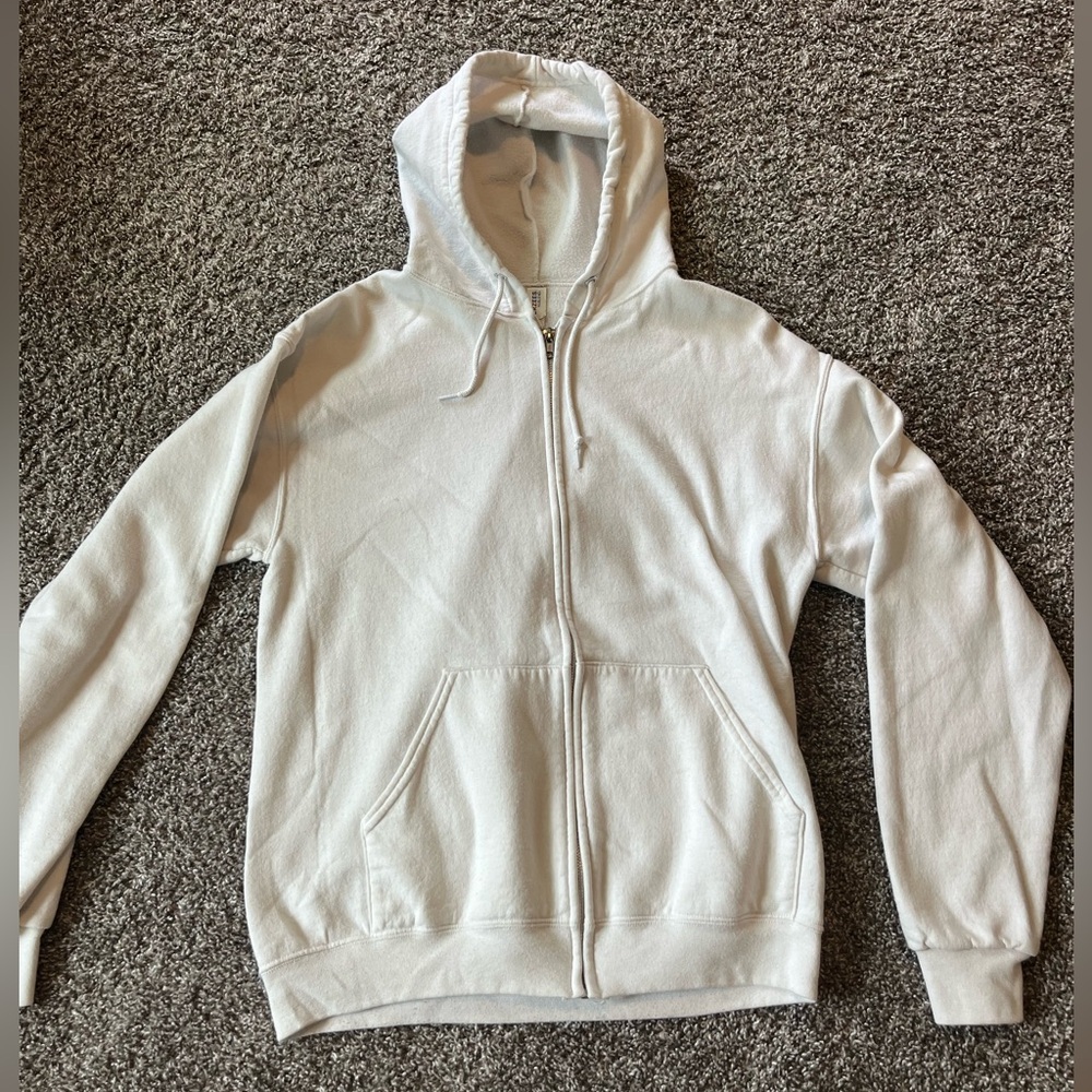 Jerzees Men's Zip Up Hoodie - White